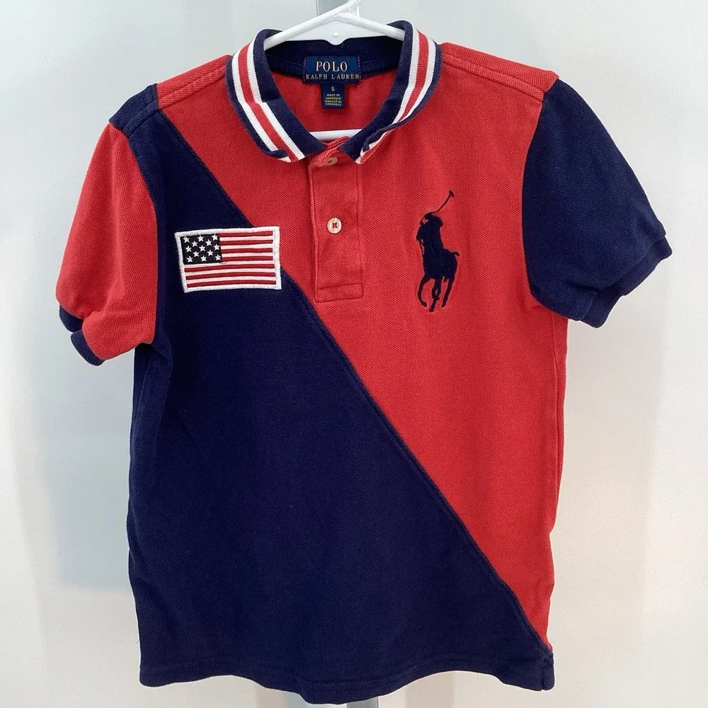 Boys Polo Ralph Lauren Big Pony Short Sleeve Golf Polo- 6‎
